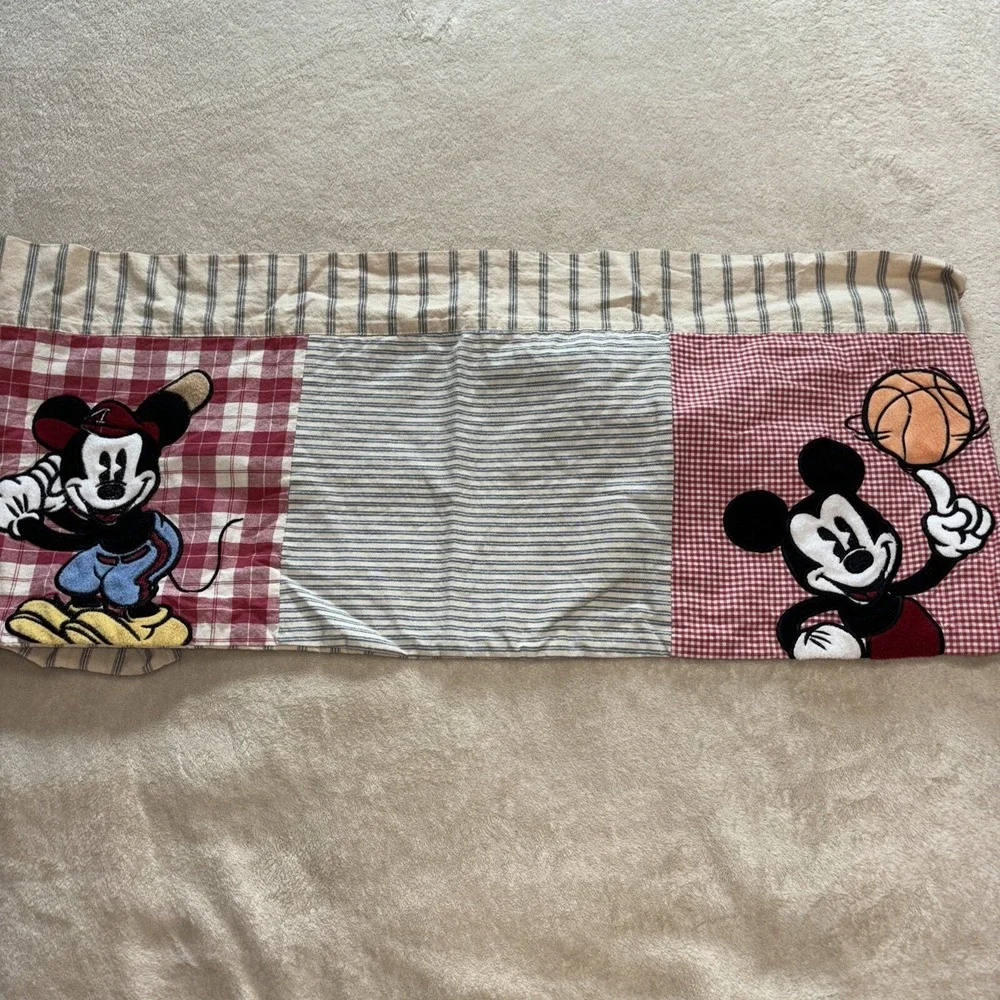 Disney‎ Sports Mickey Window Valance Curtain 56x13 Pie Eyed Mickey Mouse Theme